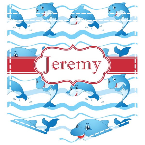 Custom Dolphins Iron On Faux Pocket (Personalized)