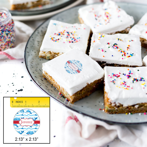 Dolphins Printed Icing Circle - Small - In Context