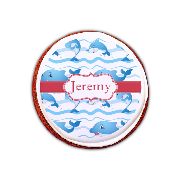 Dolphins Printed Icing Circle - XSmall - On Cookie