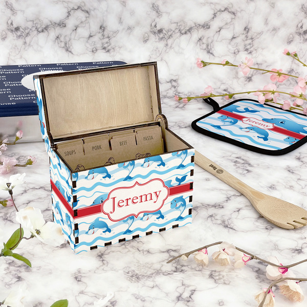 Dolphins Recipe Box - Full Color - In Context