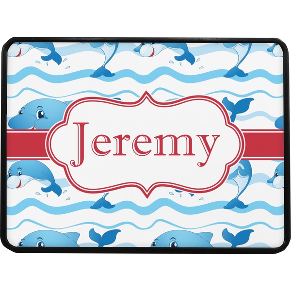 Dolphins Rectangular Trailer Hitch Cover (Personalized)