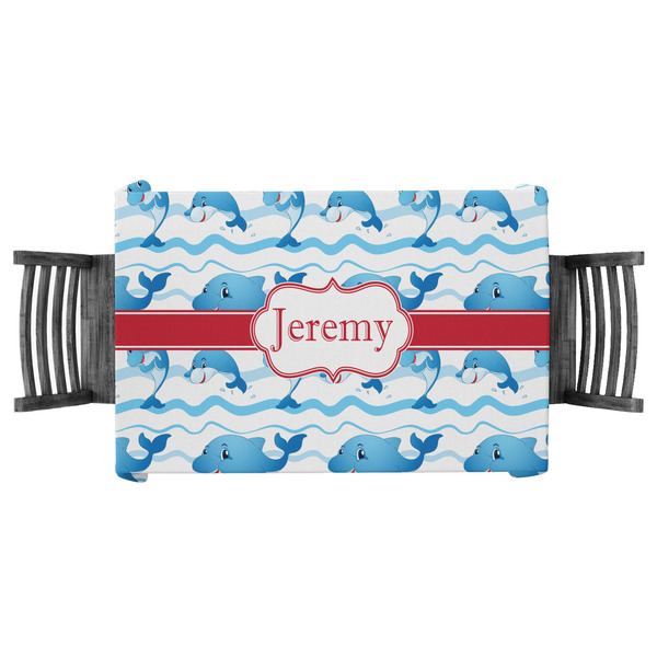 Custom Dolphins Tablecloth - 58"x58" (Personalized)