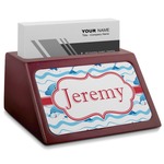 Dolphins Red Mahogany Business Card Holder (Personalized)