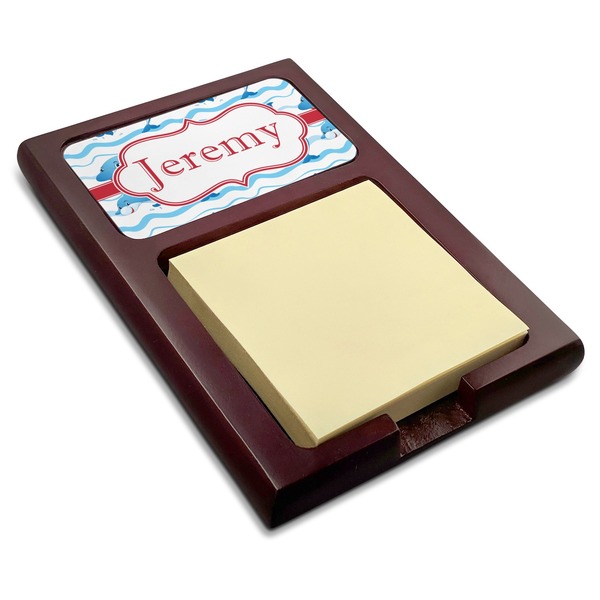 Custom Dolphins Red Mahogany Sticky Note Holder (Personalized)