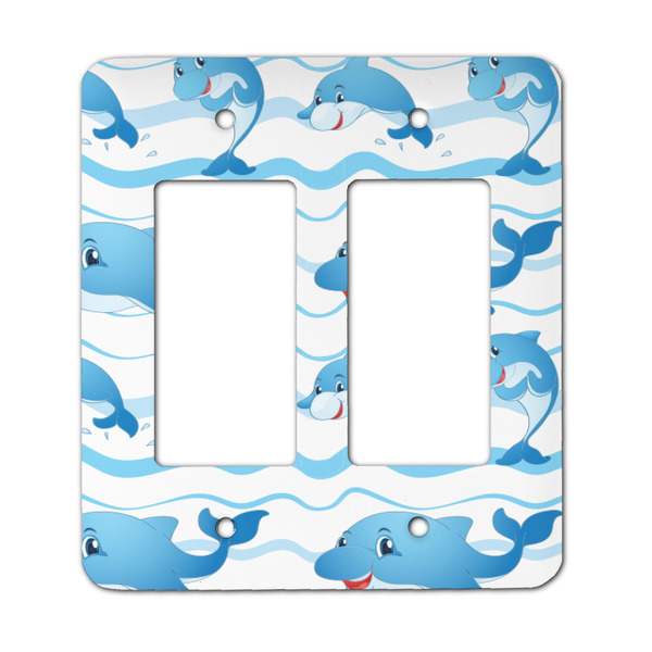 Custom Dolphins Rocker Style Light Switch Cover - Two Switch