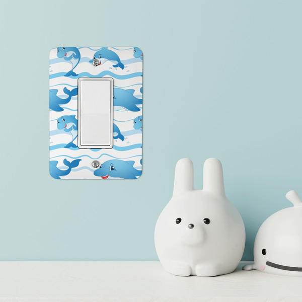 Dolphins Rocker Light Switch Covers - Single - IN CONTEXT