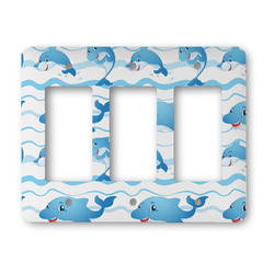 Dolphins Rocker Style Light Switch Cover - Three Switch