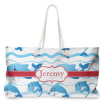 Dolphins Large Tote Bag with Rope Handles (Personalized)