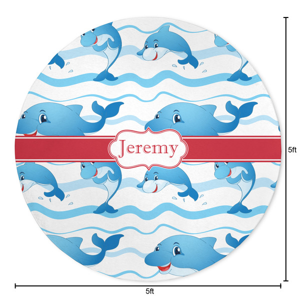 Dolphins Round Area Rug - Size