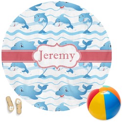 Dolphins Round Beach Towel (Personalized)
