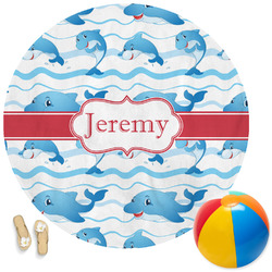 Dolphins Round Beach Towel (Personalized)