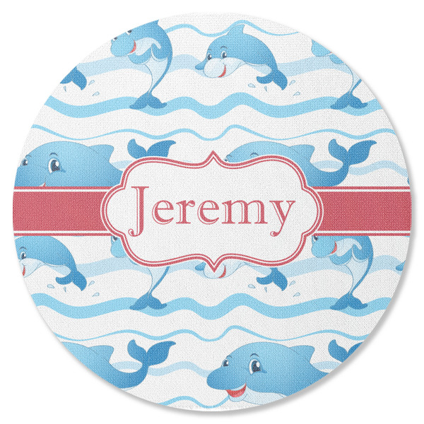 Dolphins Round Coaster Rubber Back - Single