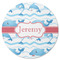 Dolphins Round Rubber Backed Coaster (Personalized)