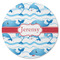 Dolphins Round Rubber Backed Coaster (Personalized)