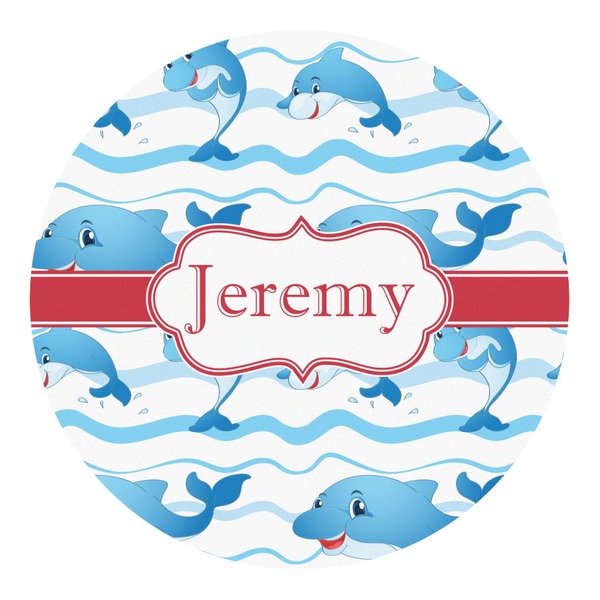 Custom Dolphins Round Decal - Large (Personalized)