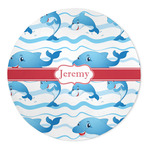 Dolphins 5' Round Indoor Area Rug (Personalized)