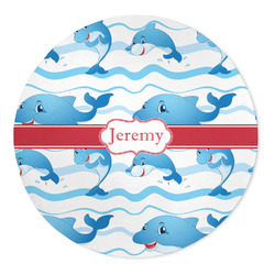 Dolphins 5' Round Indoor Area Rug (Personalized)