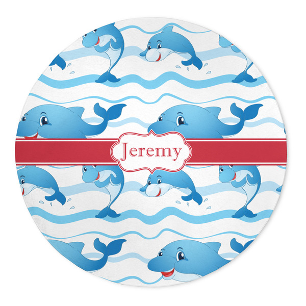 Custom Dolphins 5' Round Indoor Area Rug (Personalized)