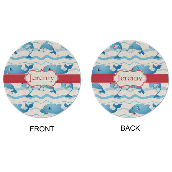Dolphins Round Linen Placemats - APPROVAL (double sided)