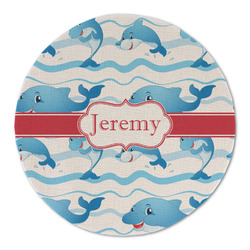 Dolphins Round Linen Placemat (Personalized)