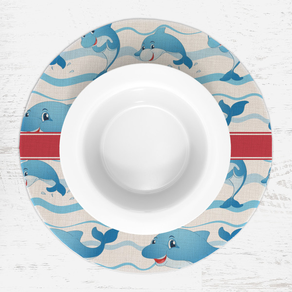 Dolphins Round Linen Placemats - LIFESTYLE (single)