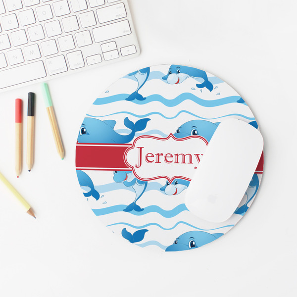 Dolphins Round Mousepad - LIFESTYLE 2