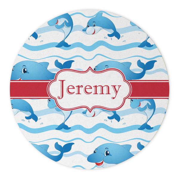 Dolphins Round Paper Coaster - Approval