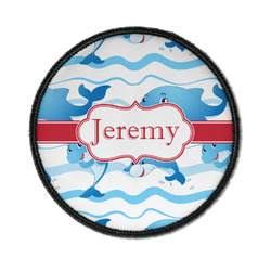 Dolphins Iron On Round Patch w/ Name or Text
