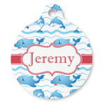 Dolphins Round Pet ID Tag (Personalized)