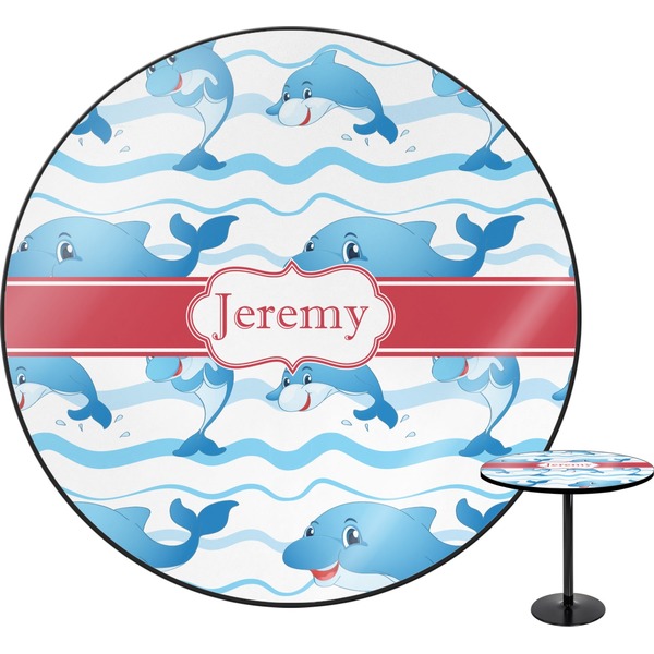 Custom Dolphins Round Table - 24" (Personalized)