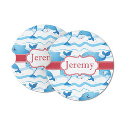 Dolphins Sandstone Car Coasters (Personalized)