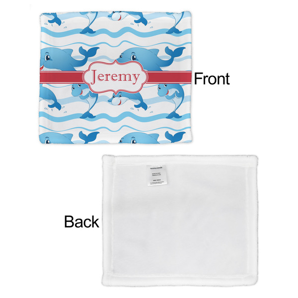 Dolphins Security Blanket - Front & White Back View