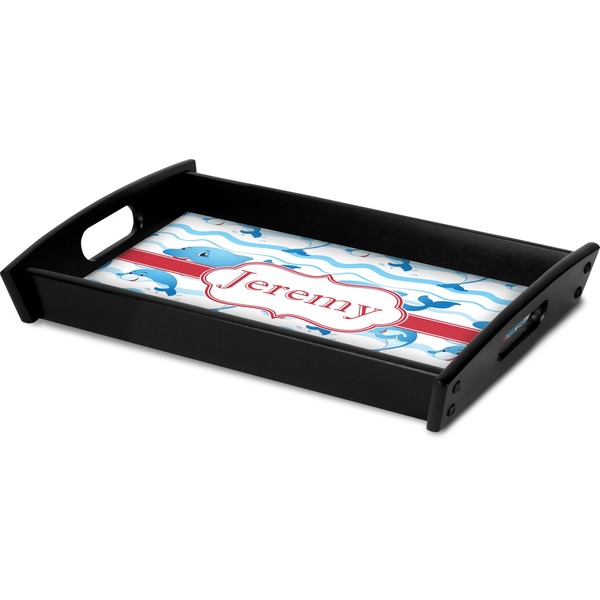 Dolphins Serving Tray Black - Corner