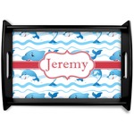 Dolphins Black Wooden Tray - Small (Personalized)