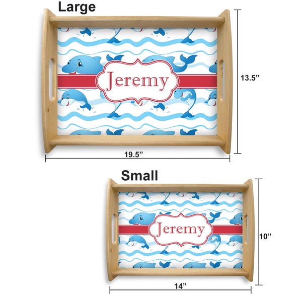 Dolphins Serving Tray Wood Sizes