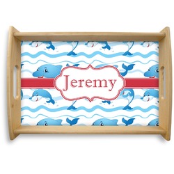 Dolphins Natural Wooden Tray - Small (Personalized)