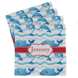 Dolphins Absorbent Stone Coasters - Set of 4 (Personalized)