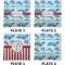 Dolphins Set of Square Dinner Plates (Approval)