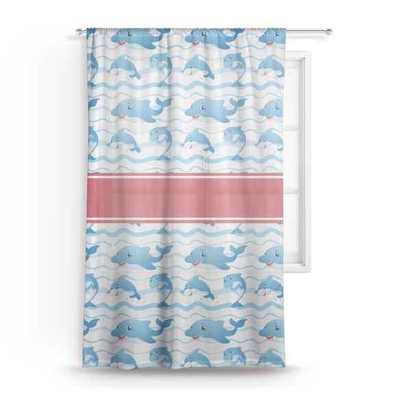Custom Dolphins Sheer Curtain