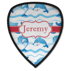 Dolphins Iron on Shield Patch A w/ Name or Text