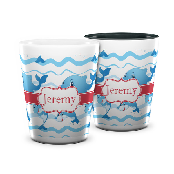 Custom Dolphins Ceramic Shot Glass - 1.5 oz (Personalized)