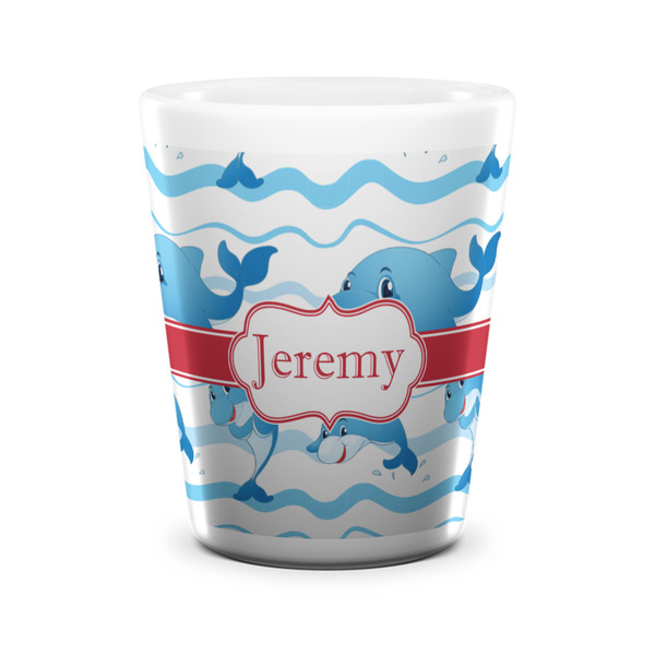 Dolphins Shot Glass - White - FRONT