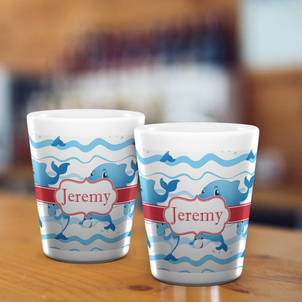 Dolphins Shot Glass - White - LIFESTYLE