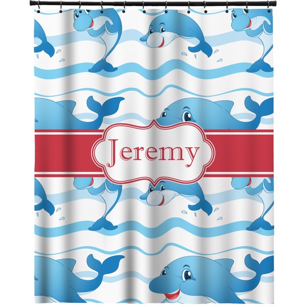 Custom Dolphins Extra Long Shower Curtain - 70"x84" (Personalized)