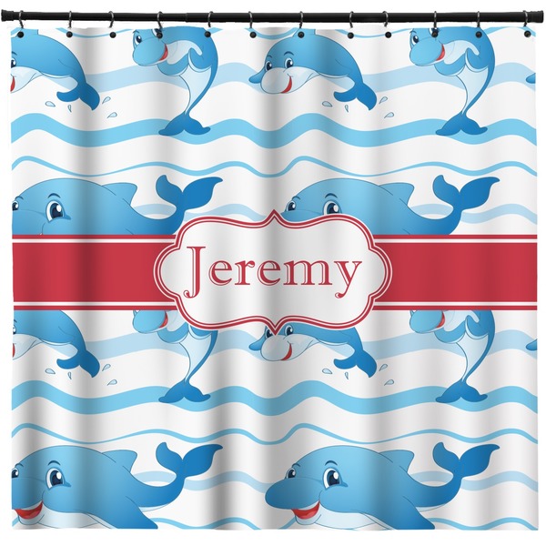 Custom Dolphins Shower Curtain - 71" x 74" (Personalized)