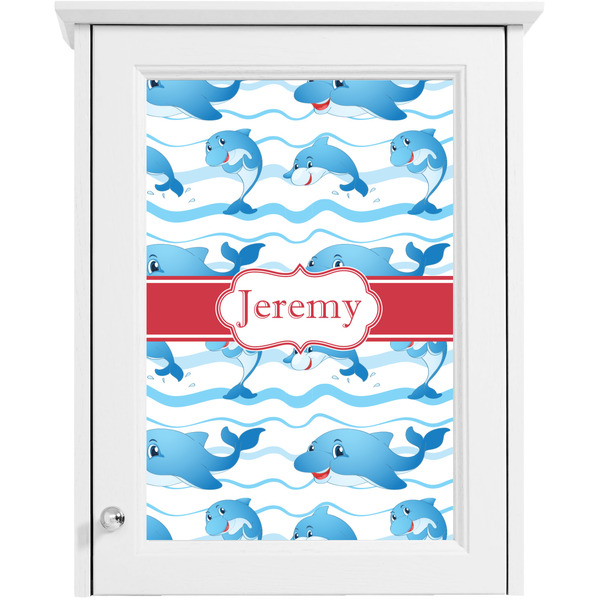 Dolphins Single White Cabinet Decal