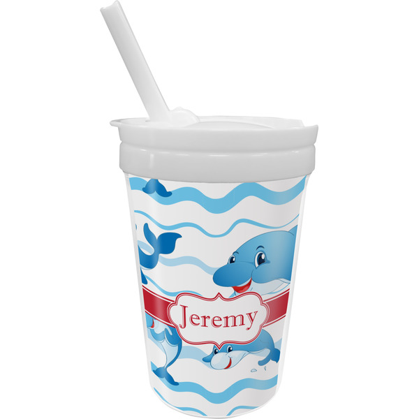 Custom Dolphins Sippy Cup with Straw (Personalized)