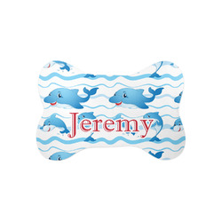 Dolphins Bone Shaped Dog Food Mat (Small) (Personalized)