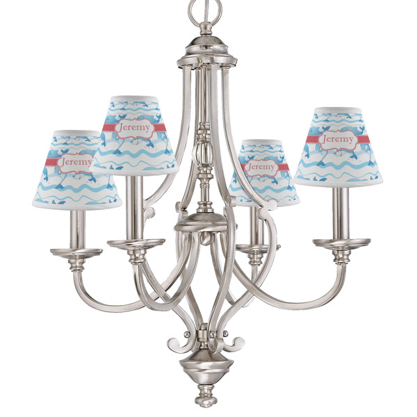 Dolphins Small Chandelier Shade - LIFESTYLE (on chandelier)