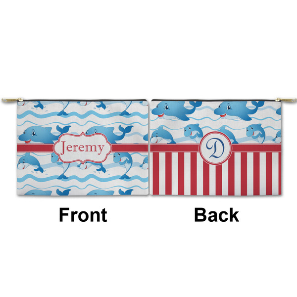 Dolphins Small Zipper Pouch Approval (Front and Back)